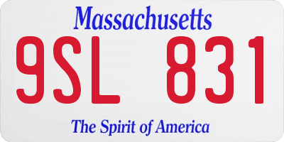 MA license plate 9SL831