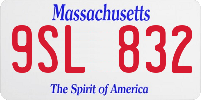 MA license plate 9SL832