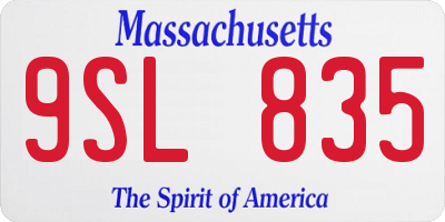 MA license plate 9SL835
