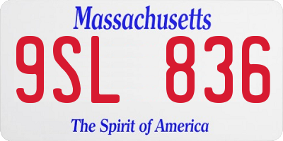 MA license plate 9SL836