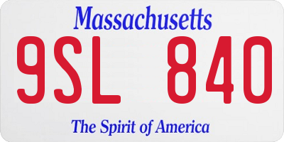 MA license plate 9SL840