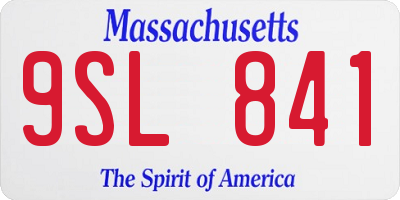 MA license plate 9SL841