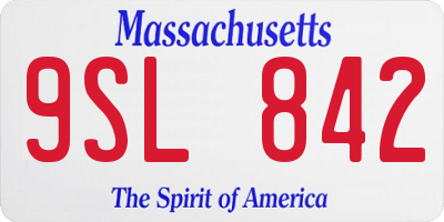 MA license plate 9SL842
