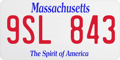 MA license plate 9SL843