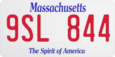 MA license plate 9SL844