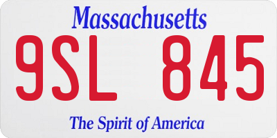MA license plate 9SL845