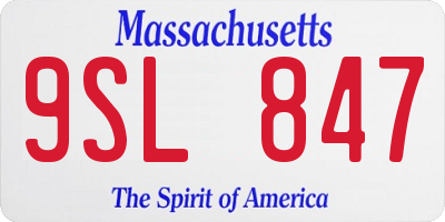 MA license plate 9SL847