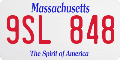 MA license plate 9SL848