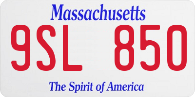 MA license plate 9SL850
