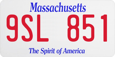 MA license plate 9SL851