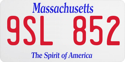 MA license plate 9SL852