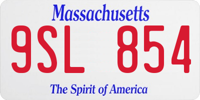 MA license plate 9SL854