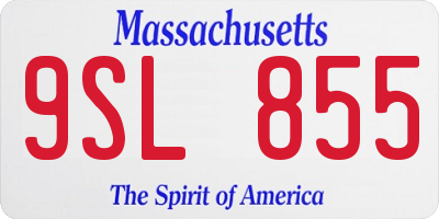 MA license plate 9SL855