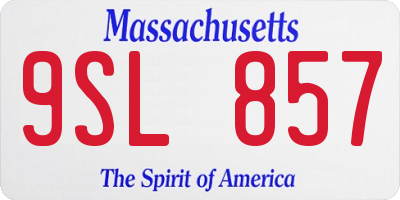 MA license plate 9SL857