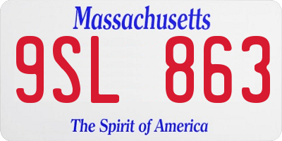 MA license plate 9SL863