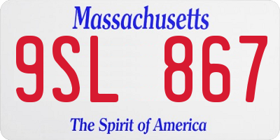 MA license plate 9SL867