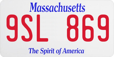 MA license plate 9SL869