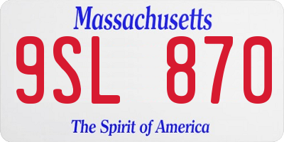 MA license plate 9SL870