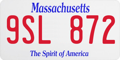 MA license plate 9SL872