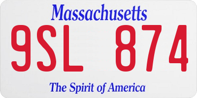 MA license plate 9SL874