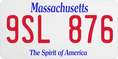 MA license plate 9SL876