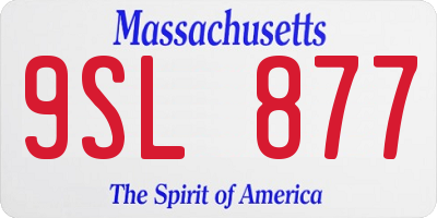MA license plate 9SL877