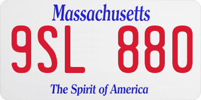 MA license plate 9SL880