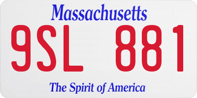 MA license plate 9SL881