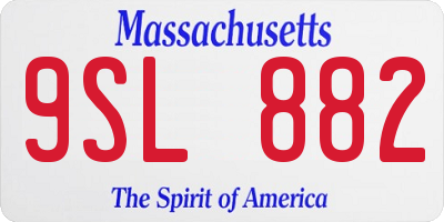 MA license plate 9SL882