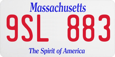 MA license plate 9SL883