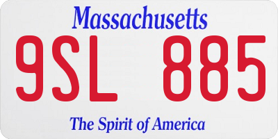MA license plate 9SL885