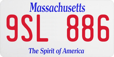 MA license plate 9SL886