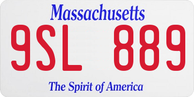 MA license plate 9SL889
