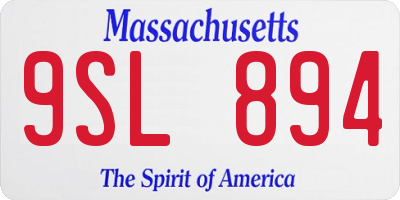MA license plate 9SL894