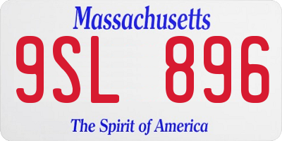 MA license plate 9SL896