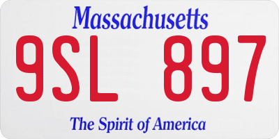MA license plate 9SL897