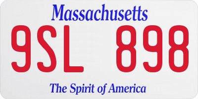 MA license plate 9SL898
