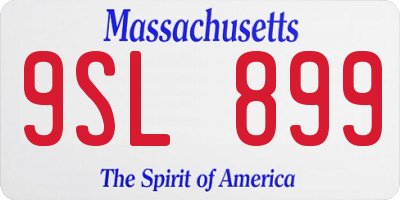 MA license plate 9SL899