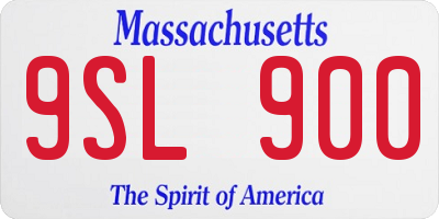 MA license plate 9SL900