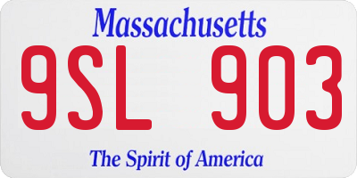 MA license plate 9SL903