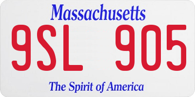 MA license plate 9SL905