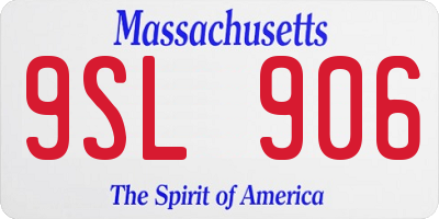 MA license plate 9SL906