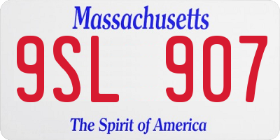 MA license plate 9SL907