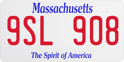 MA license plate 9SL908