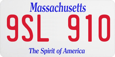 MA license plate 9SL910