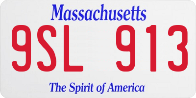 MA license plate 9SL913