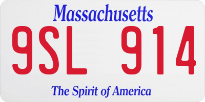 MA license plate 9SL914