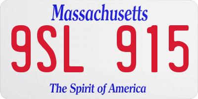 MA license plate 9SL915