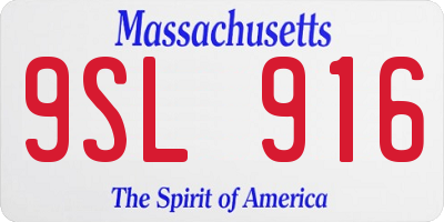 MA license plate 9SL916