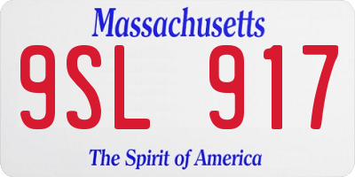 MA license plate 9SL917